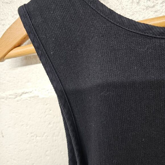 Vtg WEK Maxi Tank Dress Size M Black Ribbed Knit Sleeveless Pullover Bodycon - Picture 8 of 10
